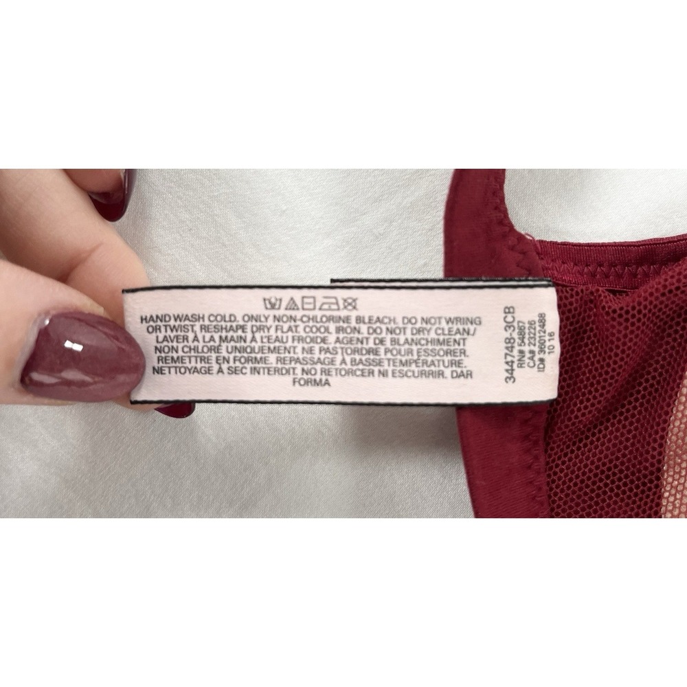 Victoria's Secret Body by Victoria Lace Racerback Bralette Burgundy S - Picture 6 of 6